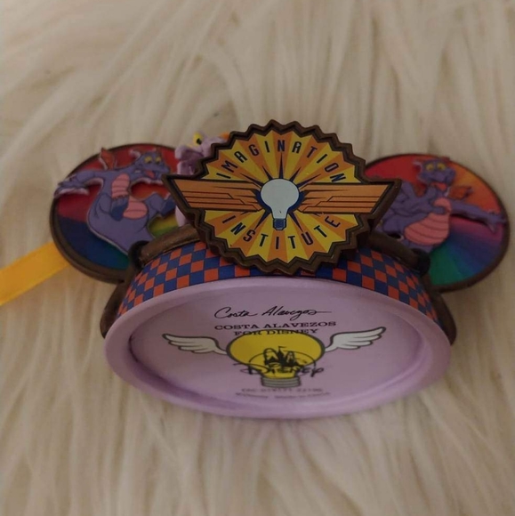 💜FIRM! NWT DISNEY PARKS EPCOT FIGMENT HAND PAINTED EAR HAT ORNAMENT (LAST AND F - Picture 8 of 8